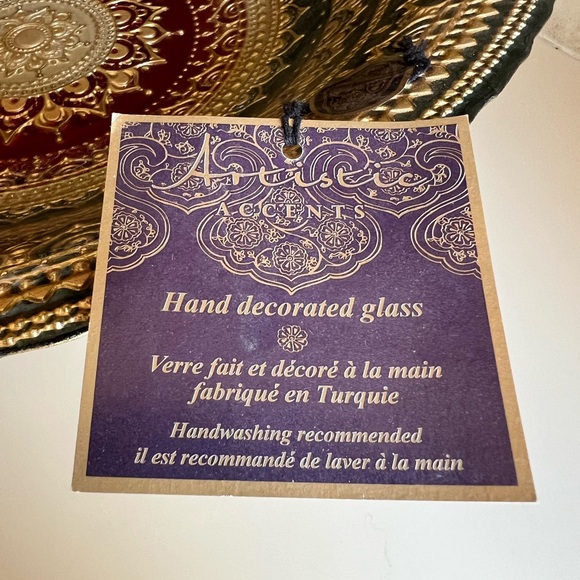 Fruit Bowl ~ Turkish Hand Crafted Large Decorated Glass  Bowl - Picture 6 of 9